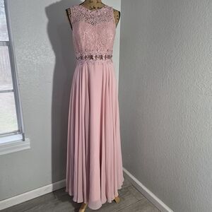 Cindy Chic Pink Lace Maxi Dress - Size M